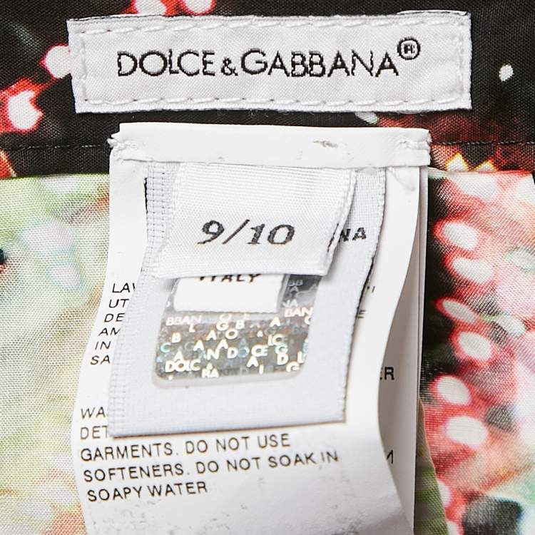 Pre Owned Dolce & Gabbana Kids Black Printed Cotton Bermuda Shorts 9/10 Yrs 