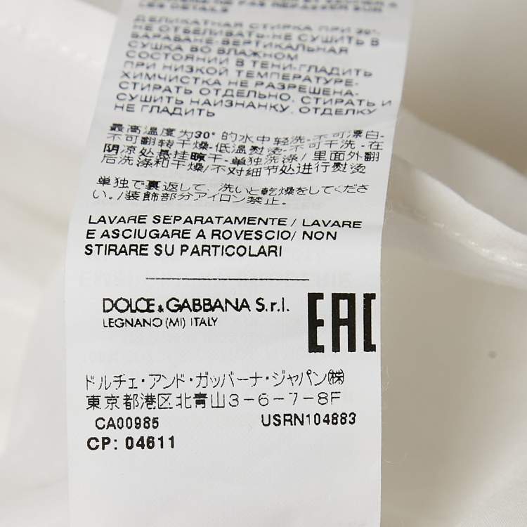 Pre Owned Dolce & Gabbana Kids White Cotton Long Sleeve Shirt 6 Yrs 