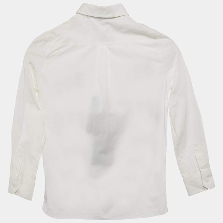 Pre Owned Dolce & Gabbana Kids White Cotton Long Sleeve Shirt 6 Yrs 