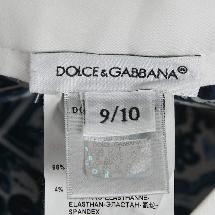 Pre Owned Dolce & Gabbana White Cotton Bermuda Shorts 9-10 Yrs