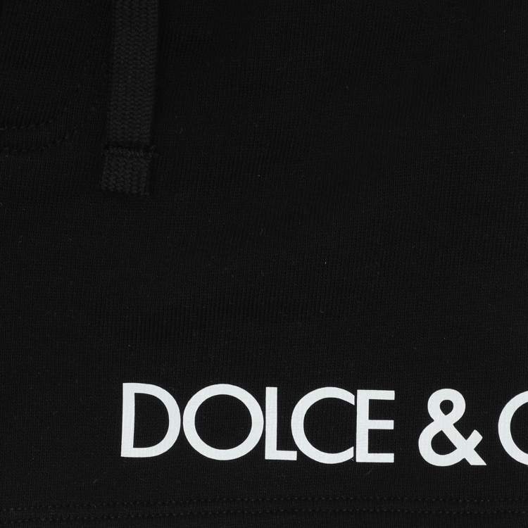 Pre Owned Dolce & Gabbana Black Knit Logo Print Shorts 6-9 Month