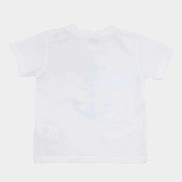 Pre Owned Dolce & Gabbana White Jersey Anchor Print T-Shirt 6-9 Month