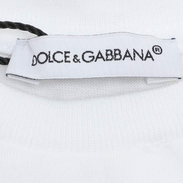Pre Owned Dolce & Gabbana White Jersey Anchor Print T-Shirt 6-9 Month