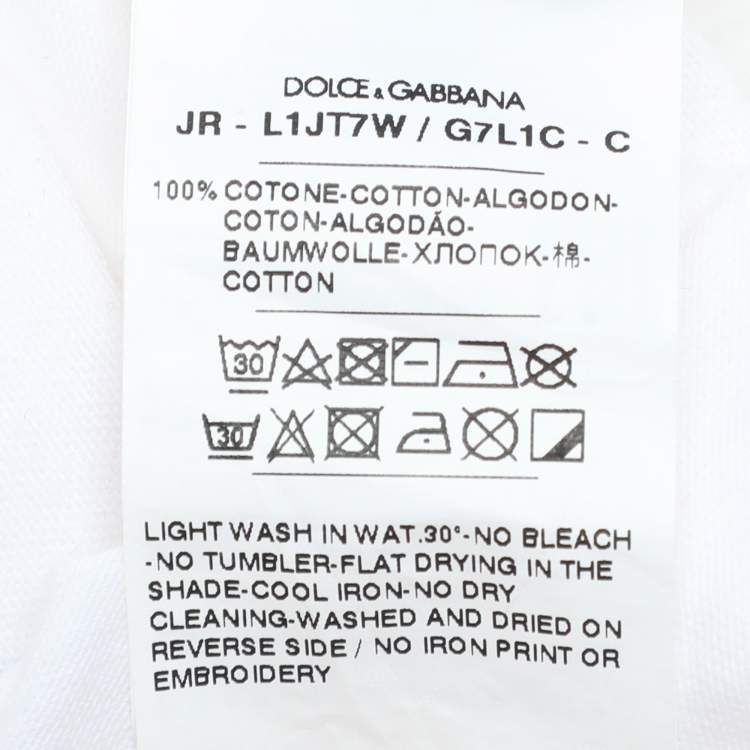 Pre Owned Dolce & Gabbana White Jersey Anchor Print T-Shirt 6-9 Month