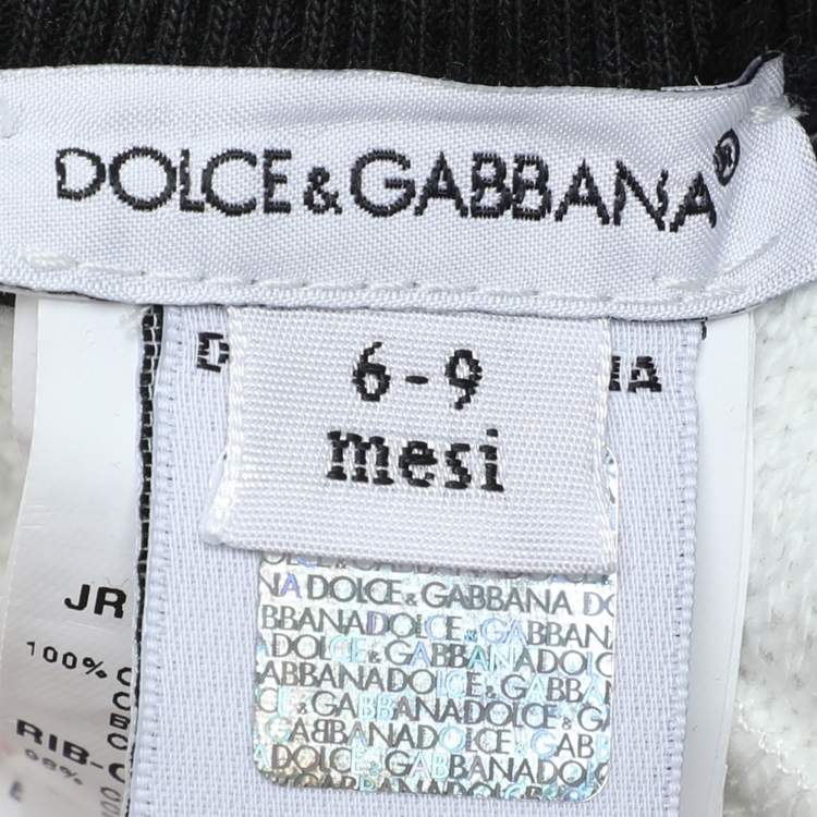 Pre Owned Dolce & Gabbana White Logo Print Knit Shorts 6-9 Month