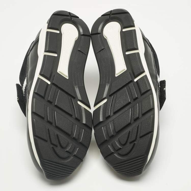 مملوكة مسبقًا Dolce & Gabbana Black Suede and Leather Low Top Sneakers Size 34