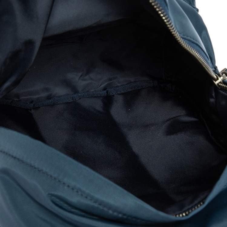 Pre Owned Dolce & Gabbana Blue Nylon  Logo Plaque Small Backpack