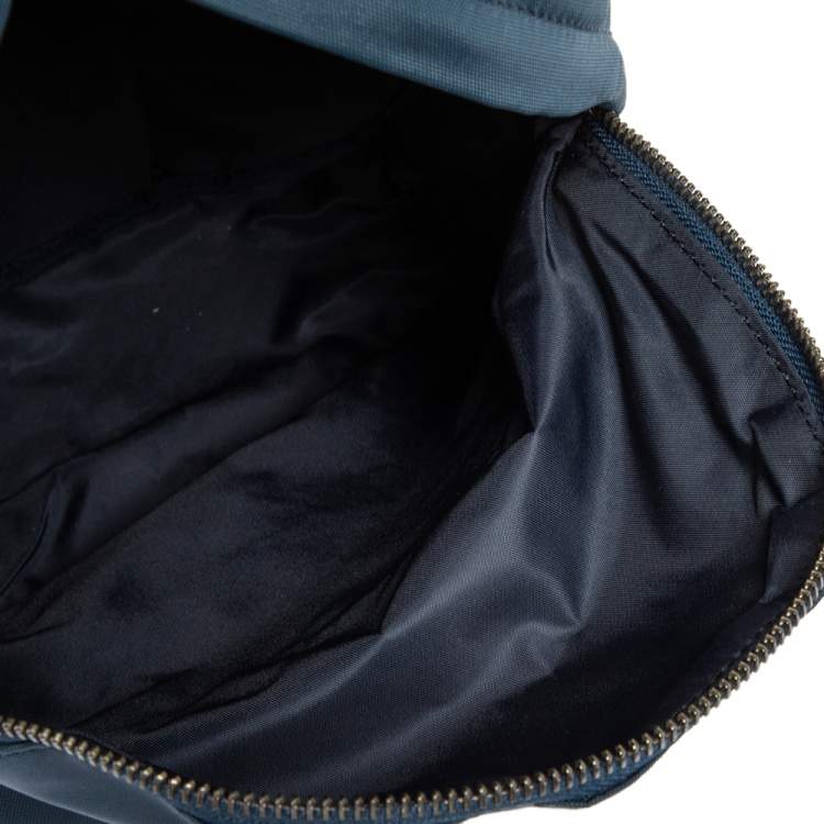 Pre Owned Dolce & Gabbana Blue Nylon  Logo Plaque Small Backpack
