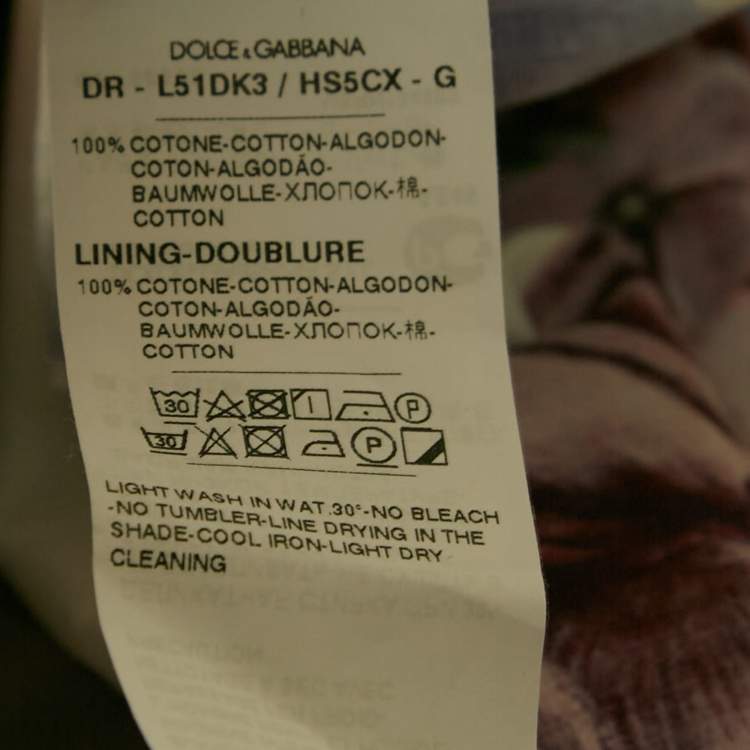 Pre Owned Dolce & Gabbana White Floral Print Poplin Smocking Effect Dress 11-12 Yrs 