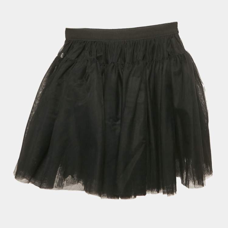Pre Owned Dolce & Gabbana Kids Black Tulle Gathered Skirt 5 Yrs 