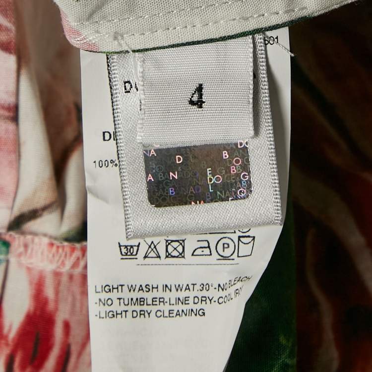 Pre Owned Dolce & Gabbana Kids White Floral Print Cotton Tiered Dress 4 Yrs