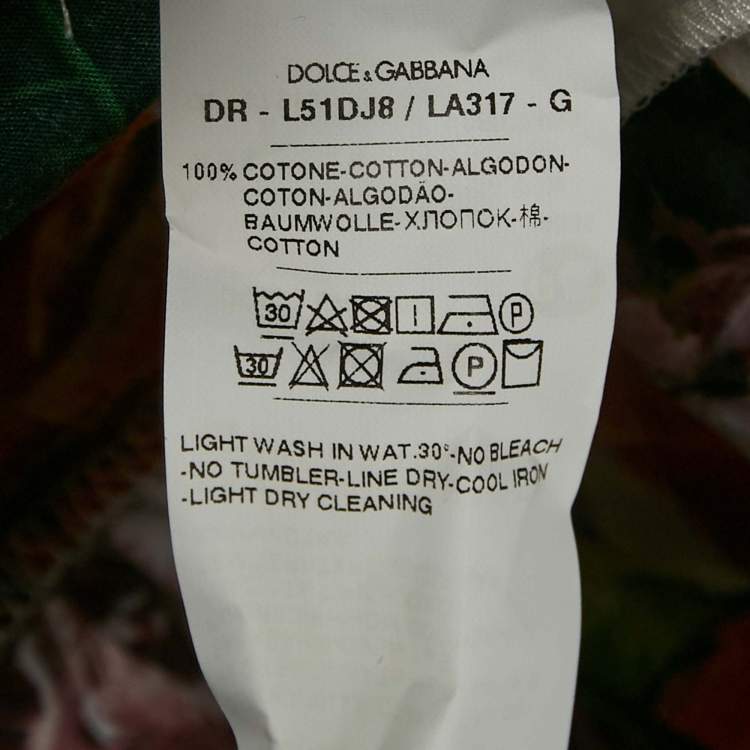 Pre Owned Dolce & Gabbana Kids White Floral Print Cotton Tiered Dress 4 Yrs