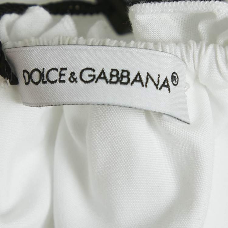 Pre Owned Dolce & Gabbana White Broderie Anglaise Cotton Ruffled Top 4 Yrs 