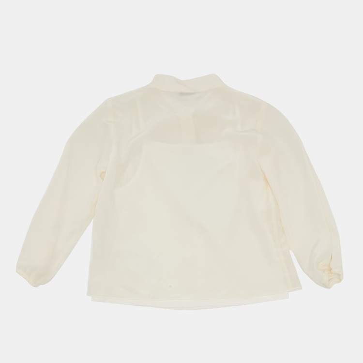 Pre Owned Dolce & Gabbana Kids Cream Silk Bow Detail 12-18 M