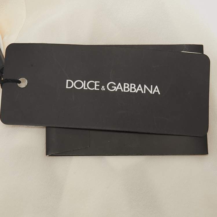 Pre Owned Dolce & Gabbana Kids Cream Silk Bow Detail 12-18 M