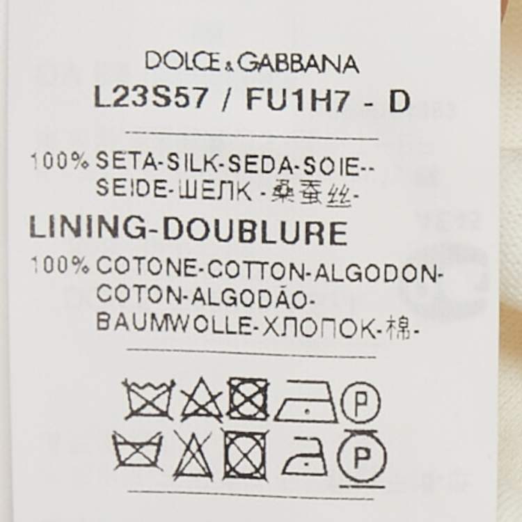 Pre Owned Dolce & Gabbana Kids Cream Silk Bow Detail 12-18 M