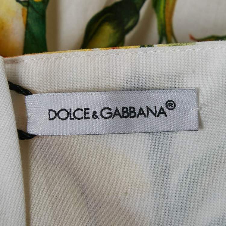 Pre Owned Dolce & Gabbana Kids Yellow Rose Print Poplin Dress 5 Yrs