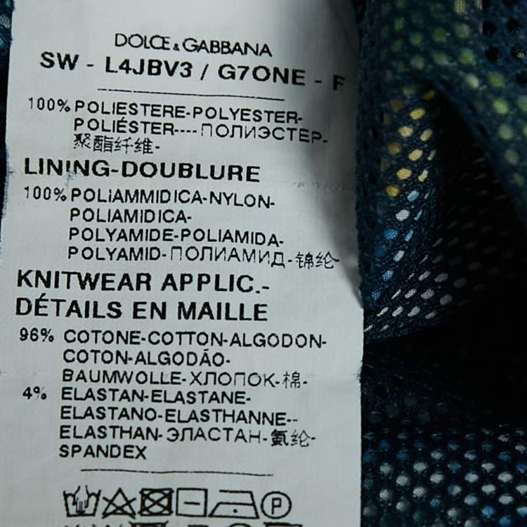 Pre Owned Dolce & Gabbana Blue/Red Majolica Print Synthetic Zip-Up Jacket 4 Yrs