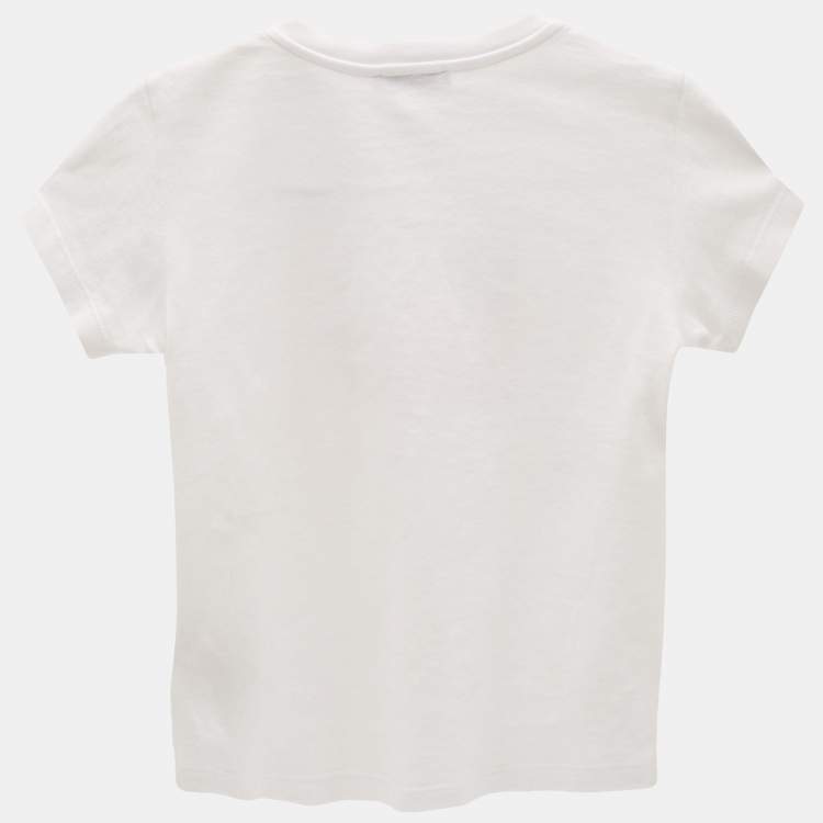 Pre Owned Dolce & Gabbana White Logo Print Cotton T-Shirt 12-18 M