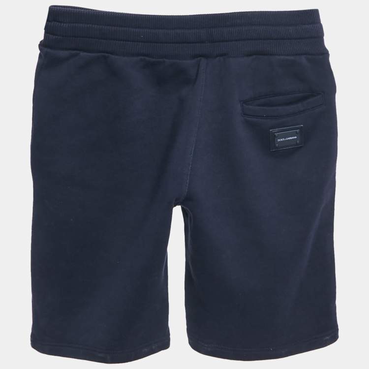 Pre Owned Dolce & Gabbana Kids Navy Blue Cotton Knit Shorts 6 Yrs