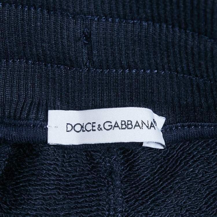 Pre Owned Dolce & Gabbana Kids Navy Blue Cotton Knit Shorts 6 Yrs