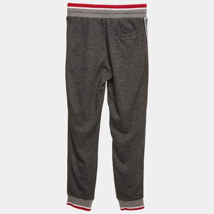 Pre Owned Dolce & Gabbana Kids Grey Patterned Jersey Jogger Pants 9/10 Yrs