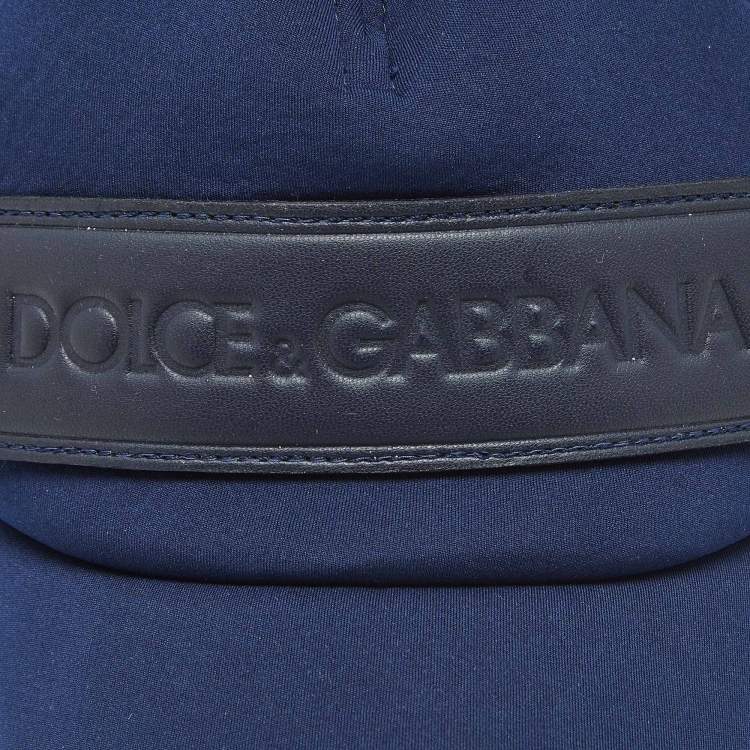 Pre Owned Dolce & Gabbana Navy Blue Cotton Logo Patch Baseball Cap L