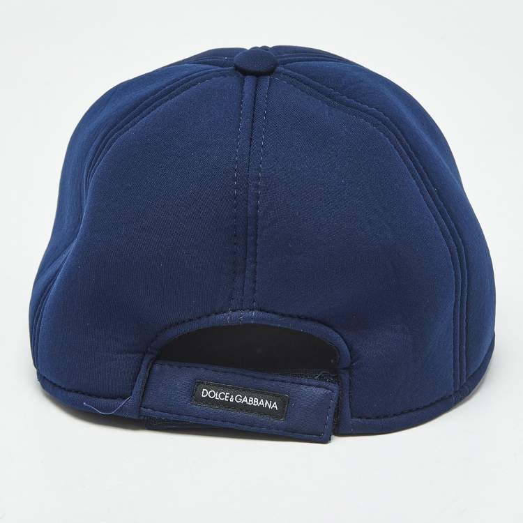 Pre Owned Dolce & Gabbana Navy Blue Cotton Logo Patch Baseball Cap L