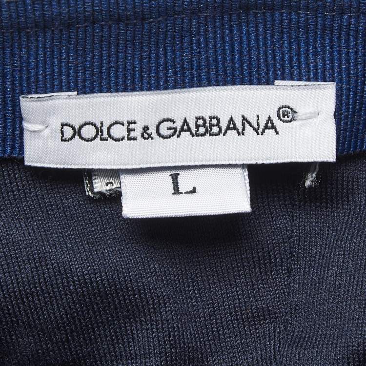 Pre Owned Dolce & Gabbana Navy Blue Cotton Logo Patch Baseball Cap L