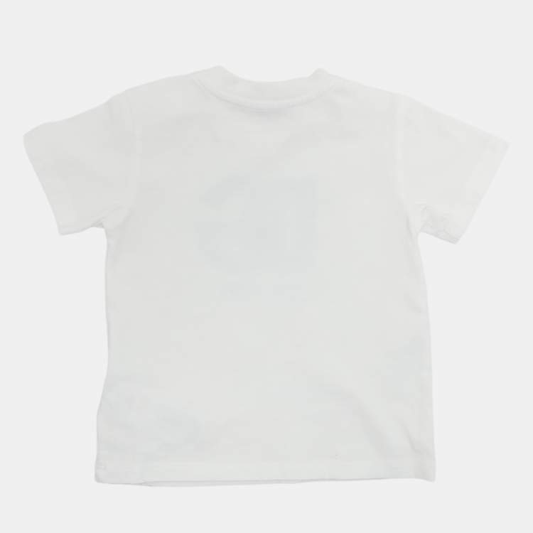 Pre Owned Dolce & Gabbana White Jersey Logo T-Shirt 6-9 Month