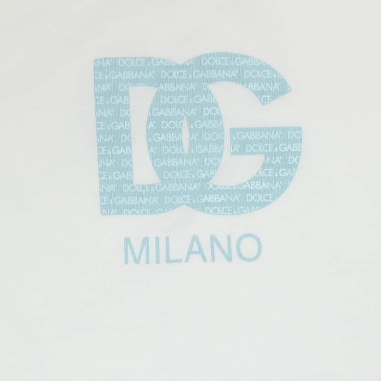Pre Owned Dolce & Gabbana White Jersey Logo T-Shirt 6-9 Month