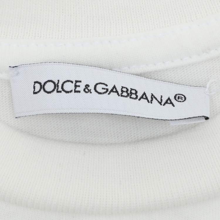 Pre Owned Dolce & Gabbana White Jersey Logo T-Shirt 6-9 Month