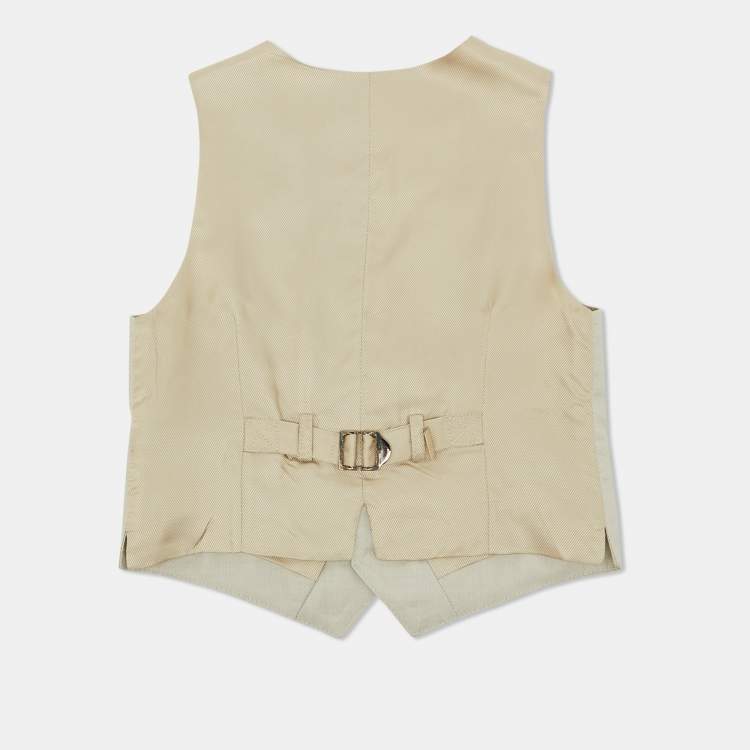 Pre Owned Dolce & Gabbana Beige Wool & Silk Waist Coat 4 yrs