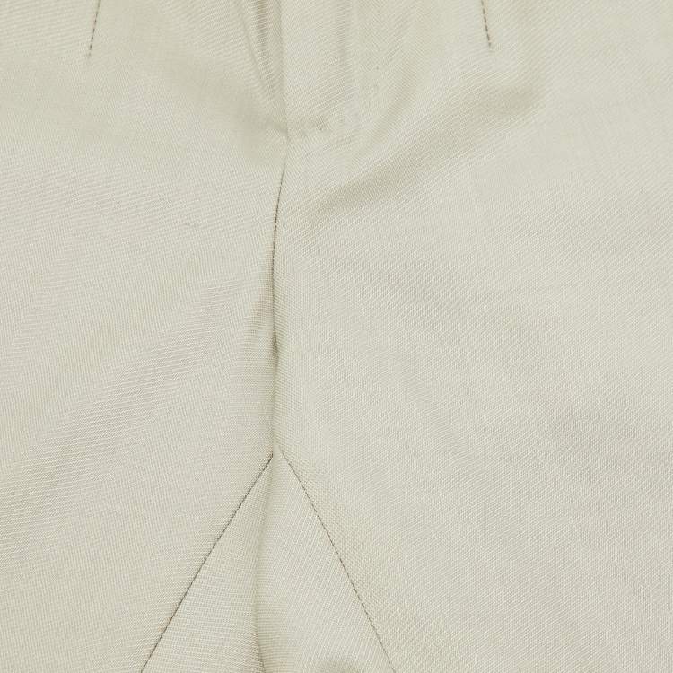 Pre Owned Dolce & Gabbana Beige Wool & Silk Pants 4 years