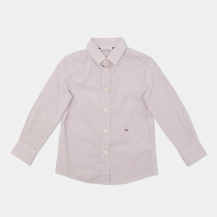 Pre Owned Dolce & Gabbana red Striped Cotton Button Front Shirt 3 years