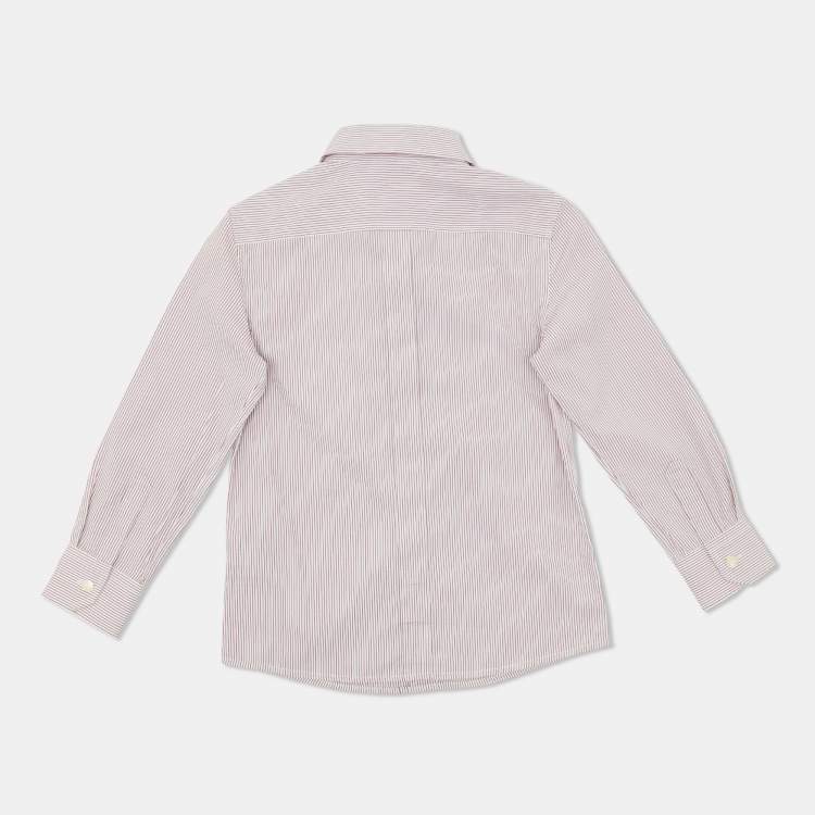 Pre Owned Dolce & Gabbana red Striped Cotton Button Front Shirt 3 years