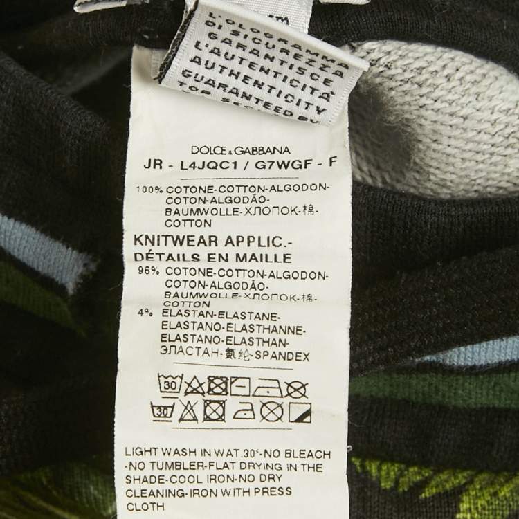 Pre Owned Dolce & Gabbana Kids Black Tropical Print Cotton Shorts 6Yrs