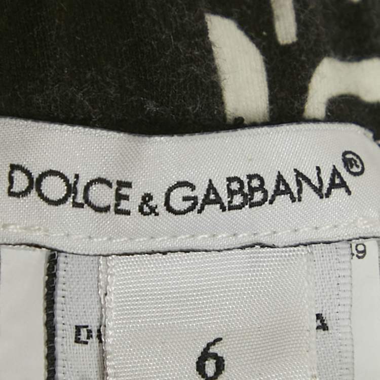 Pre Owned Dolce & Gabbana Kids Black Printed Jersey Leggings 6Yrs