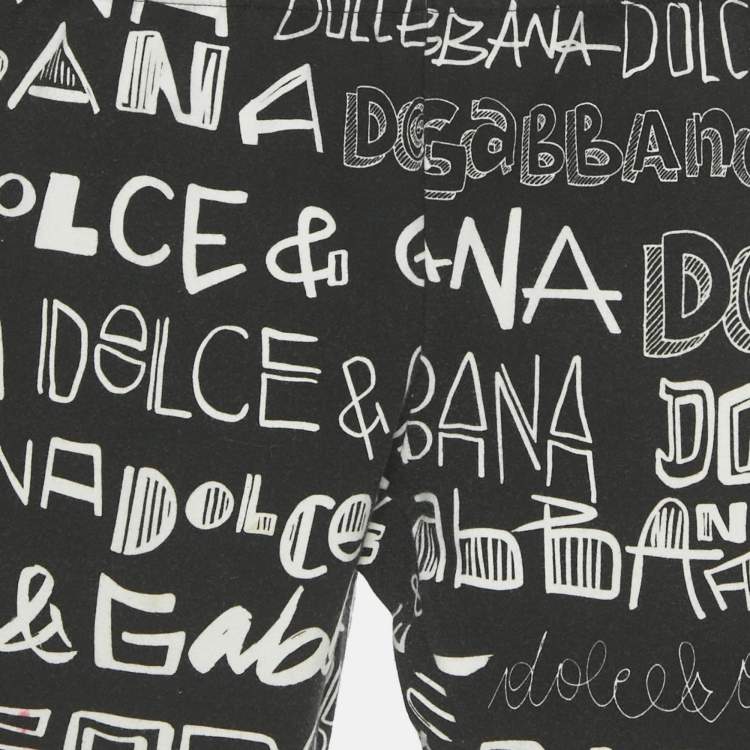 Pre Owned Dolce & Gabbana Kids Black Printed Jersey Leggings 6Yrs