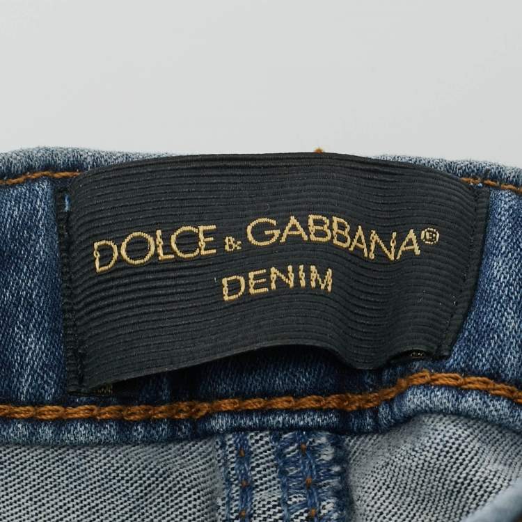 Pre Owned Dolce & Gabbana Kids Blue Denim Jeans 12/18M Waist 18"