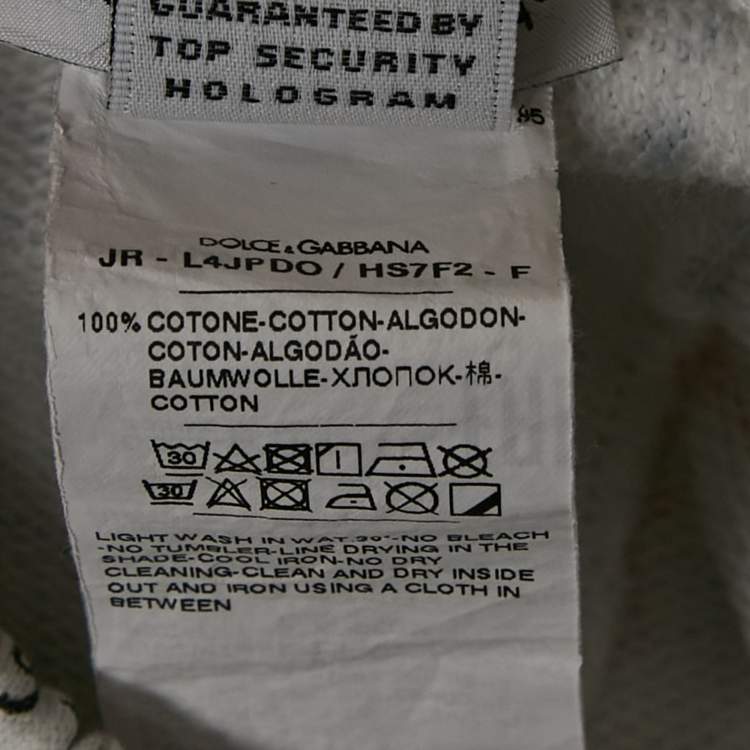 Pre Owned Dolce & Gabbana White Math Print Cotton Joggers 9-10Yrs