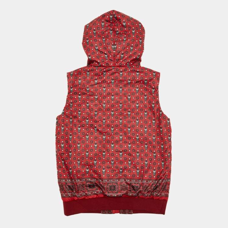 Pre Owned Dolce & Gabbana Kids Red Owl Printed Gillet Size 9/10 Yrs