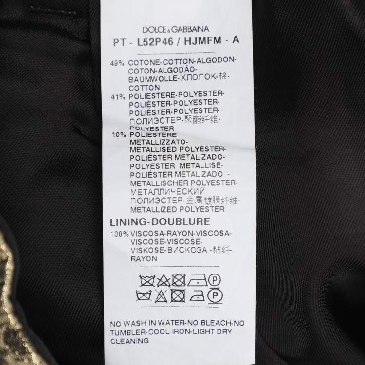 مملوكة مسبقًا Dolce & Gabbana Gold Jacquard Fabric Pants 7-8 Yrs