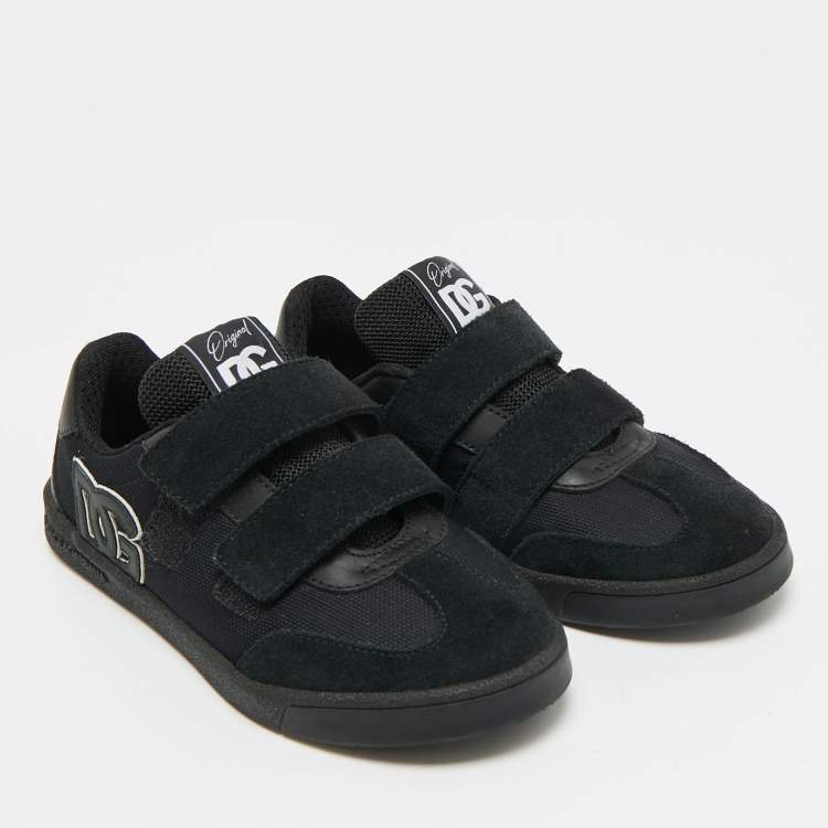 Pre Owned Dolce & Gabbana  Size 30 Black Mesh and Suede Low Top Sneakers