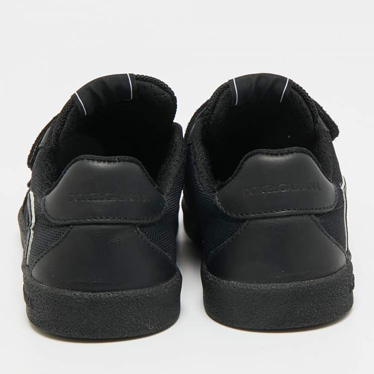 Pre Owned Dolce & Gabbana  Size 30 Black Mesh and Suede Low Top Sneakers