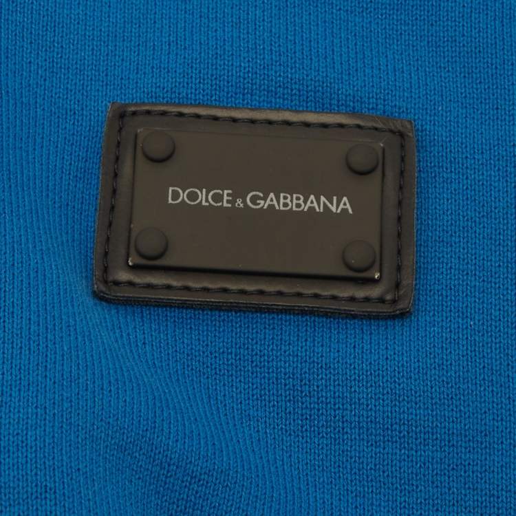 Pre Owned Dolce & Gabbana Blue Jersey Rubberized Logo Detail Hoodie and Pants Set 3-4 Yrs