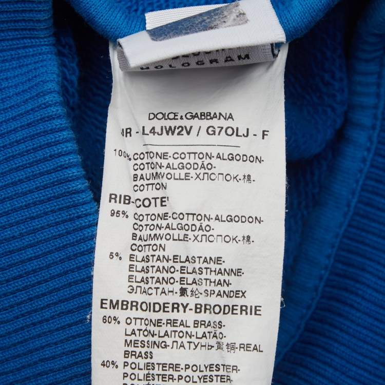 Pre Owned Dolce & Gabbana Blue Jersey Rubberized Logo Detail Hoodie and Pants Set 3-4 Yrs