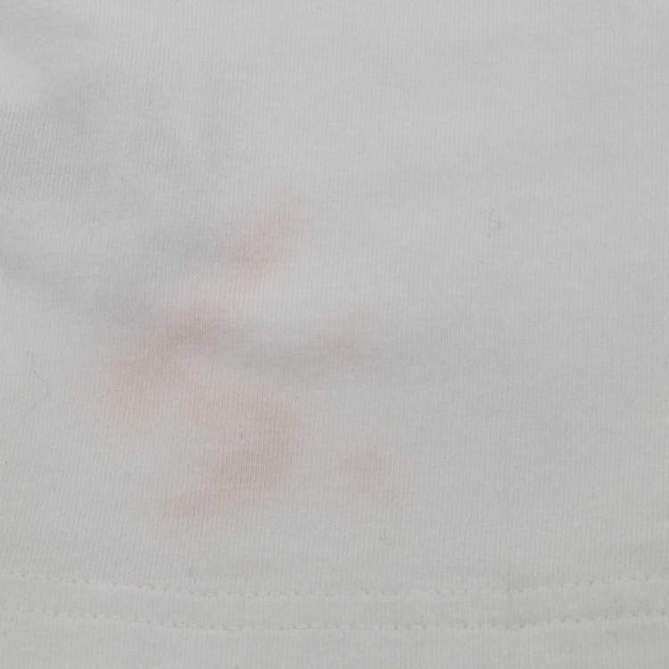 Pre Owned Dolce & Gabbana Junior White Flocked-Print Jersey T-Shirt 2-3 Yrs