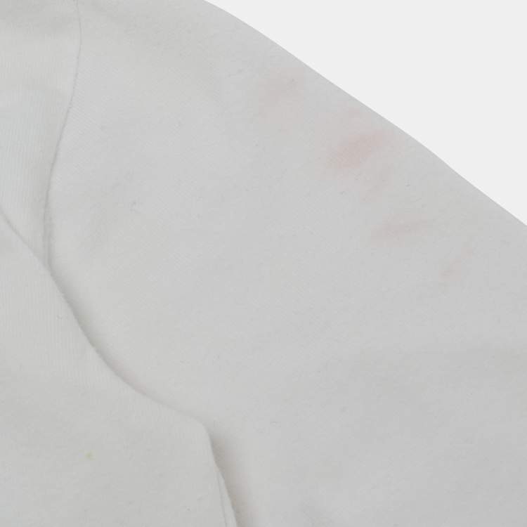 Pre Owned Dolce & Gabbana Junior White Flocked-Print Jersey T-Shirt 2-3 Yrs