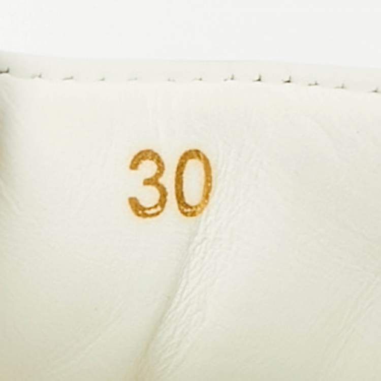 Pre Owned Dolce & Gabbana Size 30 White Leather Embellished Heart Portofino Sneakers